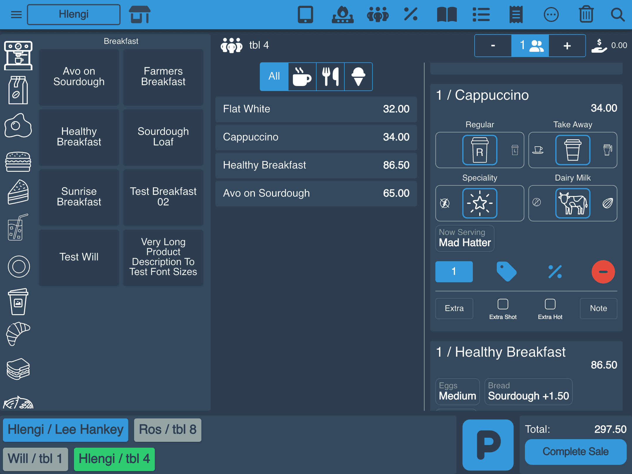 BeanPOS Tablet Interface
